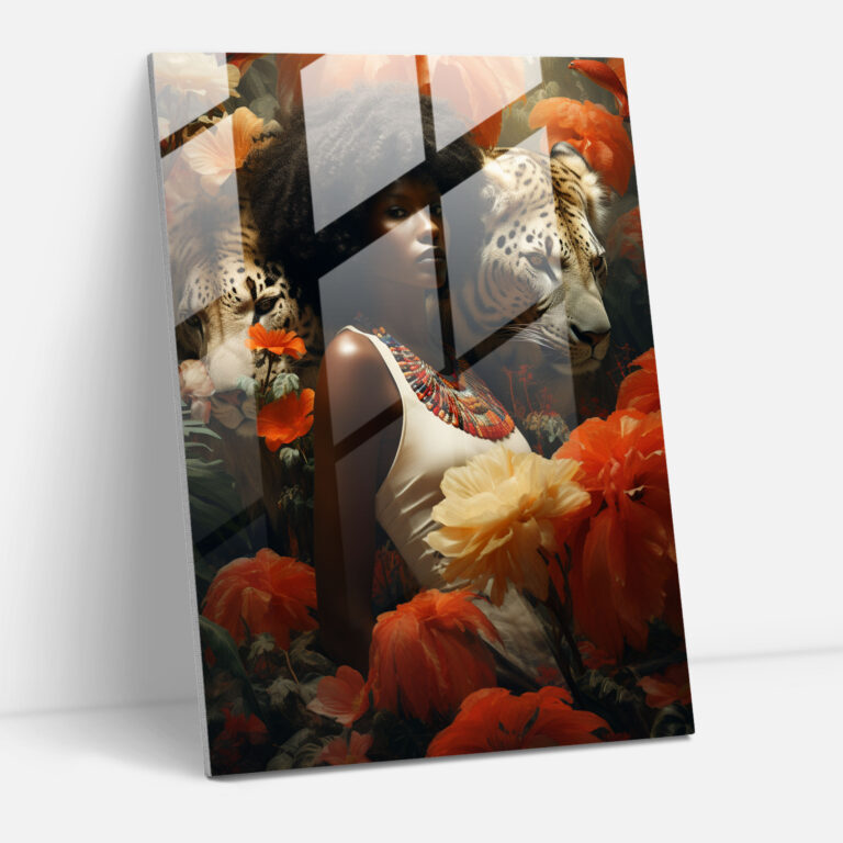 Afro Glass Print - Surreal Digital Glass Wall Art - Afro, Afro, Wall Decoration, Glass Wall Art