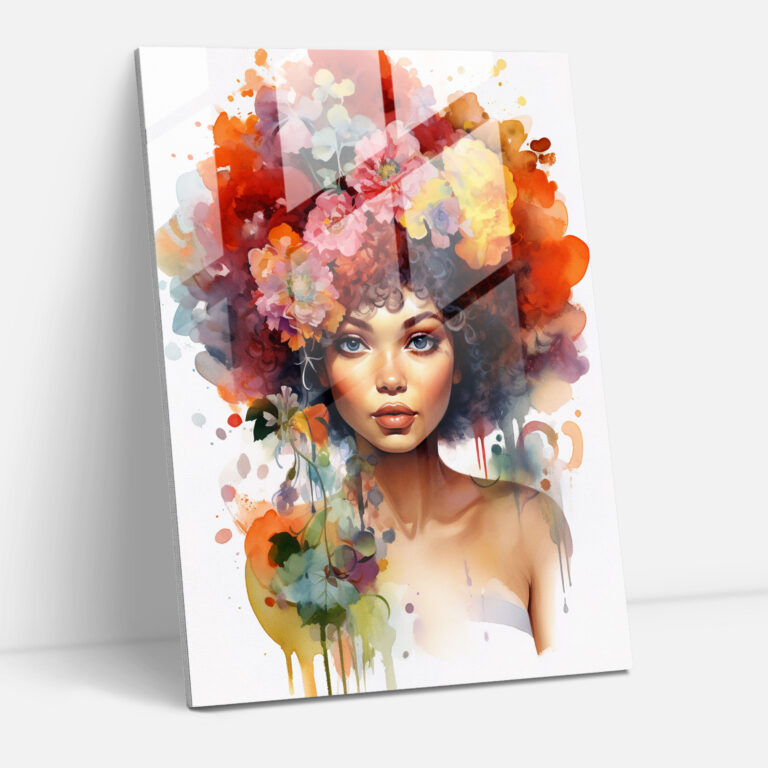 Afro Glass Wall Art - Afro, Vibrancy, Wall Decoration, Elegance