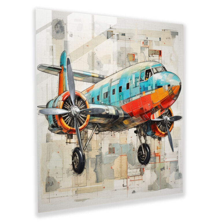 Airplane Glass Print - Airplane, Glass Art, Home Decoration, Creativity