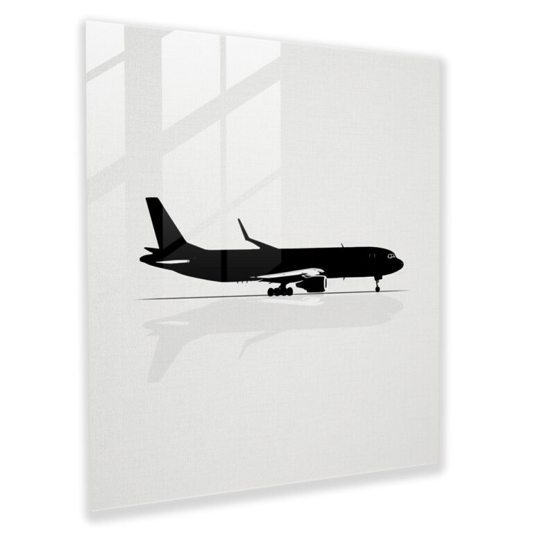 Minimalist Airplane Glass Print - Airplane, Home Decoration, Modern Art, Glass Print