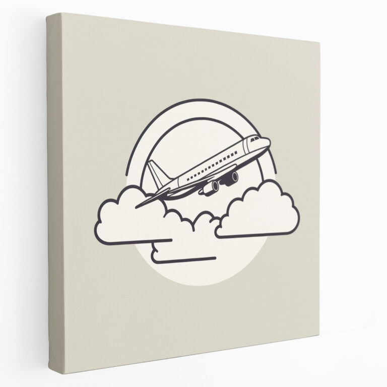 Airplane Canvas Print - Minimalist Line Art Wall Decoration - Airplane, Home Decoration, Wall Decoration, Line Art