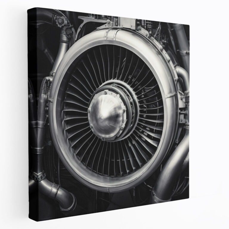 Airplane Wall Art - Black And White Photograph Canvas Print - Airplane, Canvas Print, Power, Home Decoration