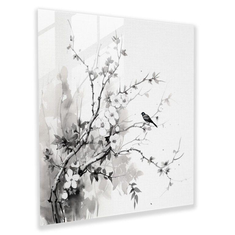 Asian Ink Painting Glass Print - Asian, Asian, Sophistication, Glass Art