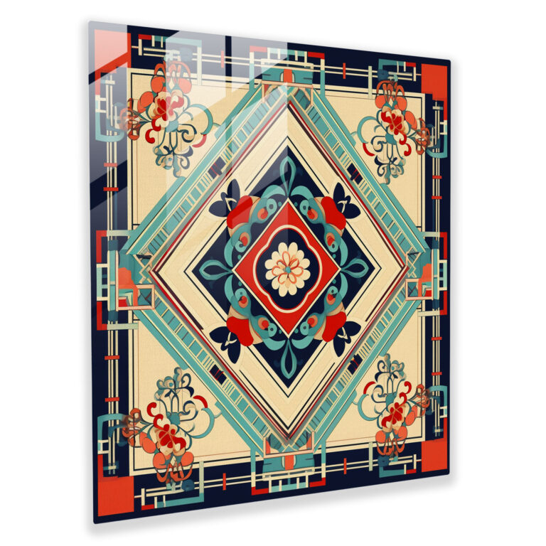 Asian Geometric Glass Print - Asian, Intricate Details, Modern Art, Wall Decoration