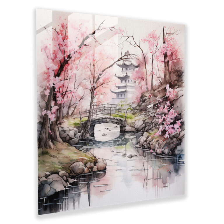 Asian Garden Glass Print - Asian, Serene Garden, Glass Print, Glass Wall Art