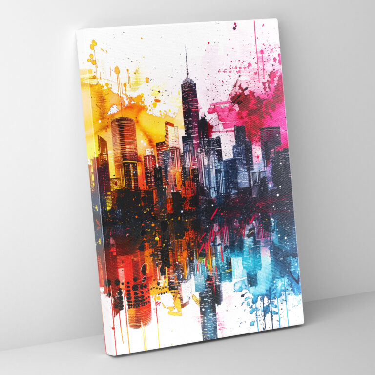 Vibrant City Skyline Wall Art By Ashvin Harrison - Ashvin Harrison, Home Decoration, Ashvin Harrison, Wall Decoration