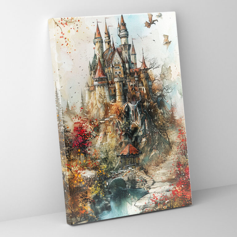 Whimsical Fairytale Castle Dragons Wall Art - Ashvin Harrison, Wall Art, Fairytale, Ashvin Harrison