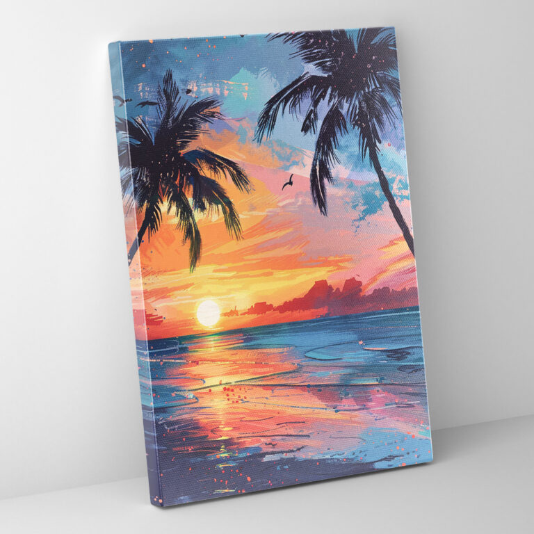 Ashvin Harrison Beach Sunset Canvas Print - Ashvin Harrison, Serene, Ashvin Harrison, Canvas Print