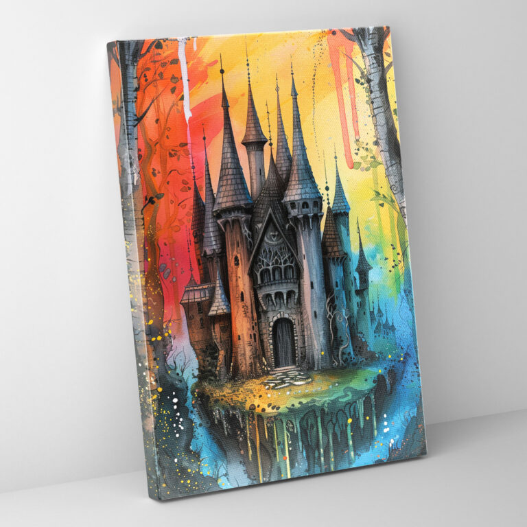 Ashvin Harrison Fairytale Castle Wall Decoration - Ashvin Harrison, Canvas, Fairytale Castle, Magical Forest