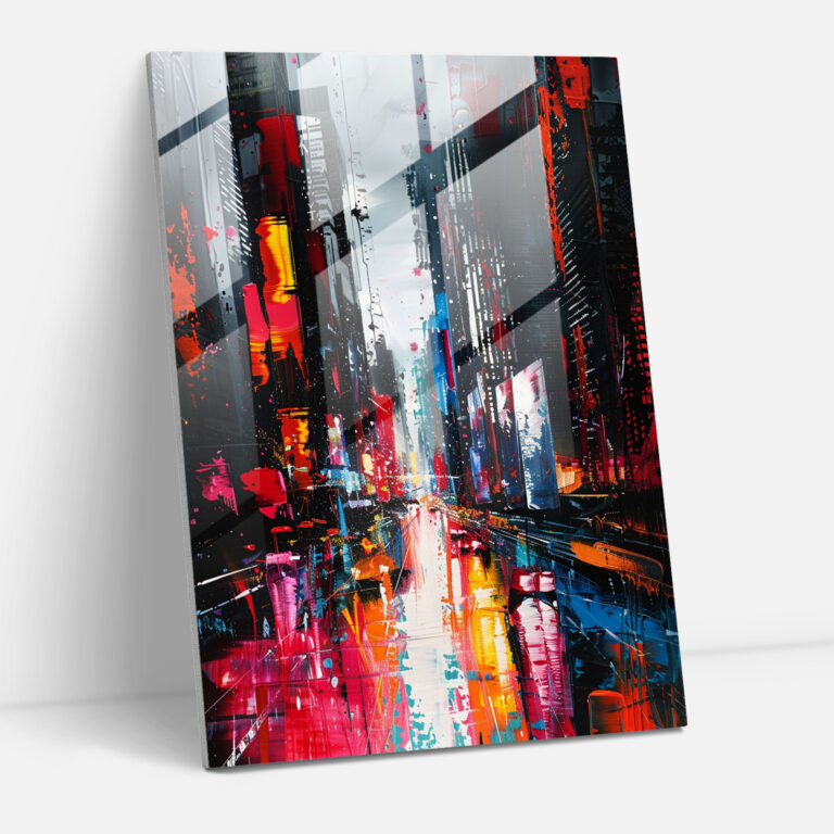 Ashvin Harrison Glass Art: Abstract Cityscape - Ashvin Harrison, Ashvin Harrison, Home Decoration, Modern Art