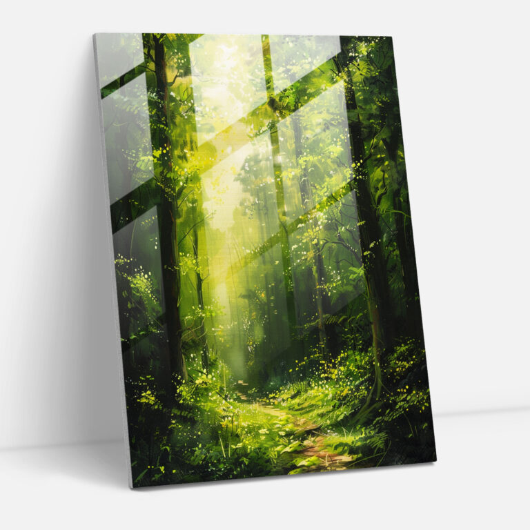 Ashvin Harrison Glass Art - Lush Green Forest - Ashvin Harrison, Ashvin Harrison, Home Decoration, Wall Decoration