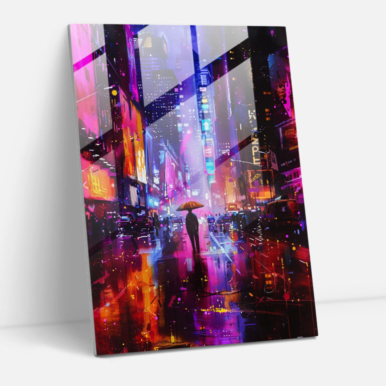 Ashvin Harrison Futuristic Cityscape Glass Wall Art - Ashvin Harrison, Ashvin Harrison, Glass Art, Wall Decoration