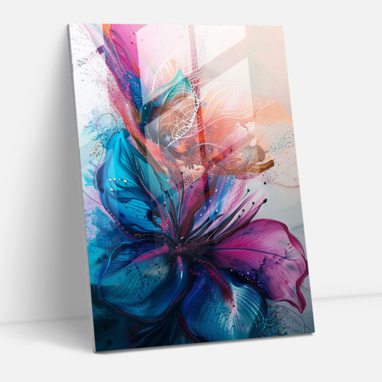 Ashvin Harrison Glass Print: Abstract Floral - Ashvin Harrison, Home Decoration, Abstract Floral, Wall Decoration