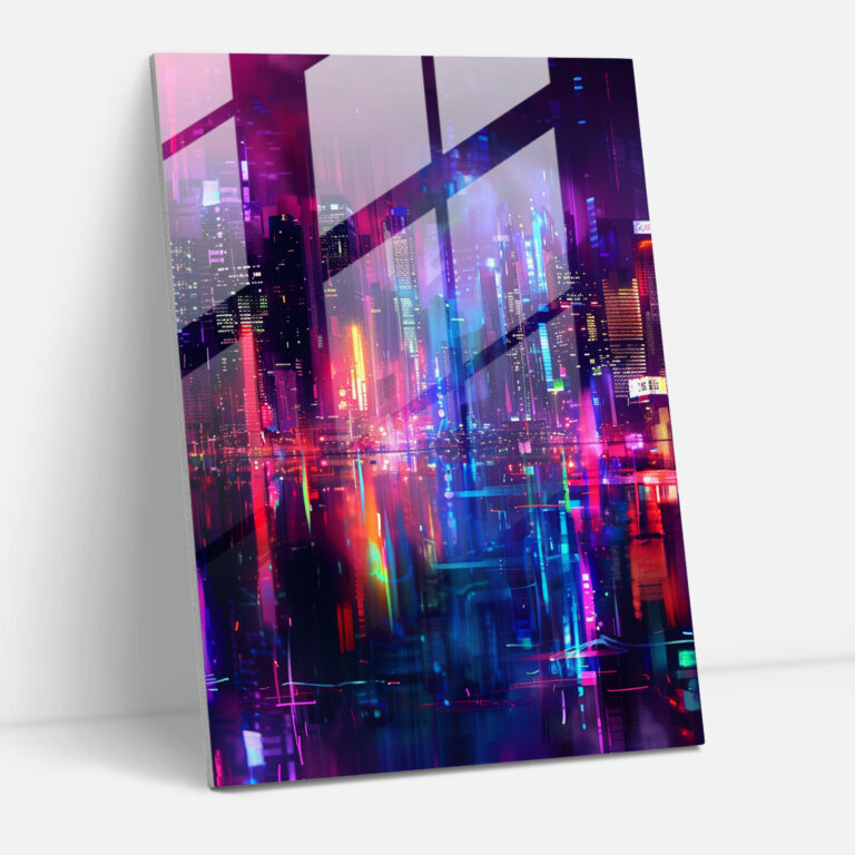 Ashvin Harrison Neon Glass Print - Ashvin Harrison, Neon Lights, Home Decoration, Glass Wall Art