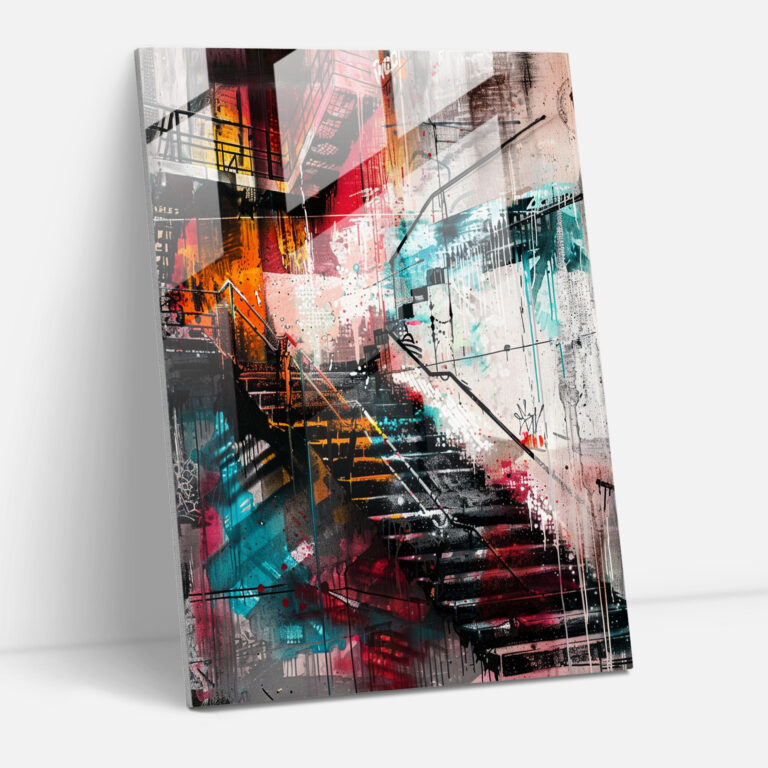 Ashvin Harrison Graffiti Glass Print - Ashvin Harrison, Industrial Urban, Modern Art, Graffiti Art