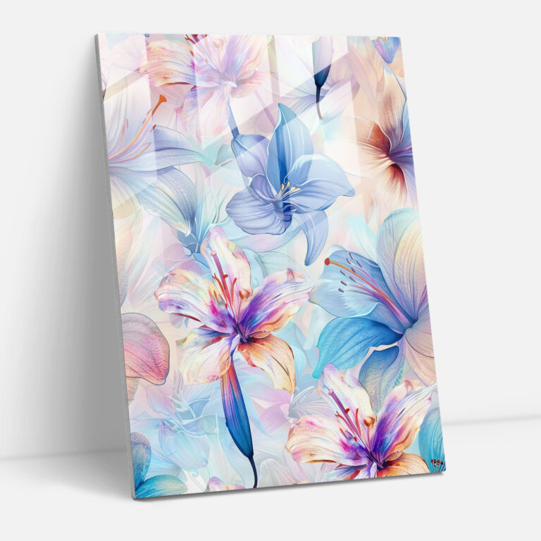 Ashvin Harrison Floral Glass Wall Art - Ashvin Harrison, Floral Pattern, Pastel Colors, Elegance