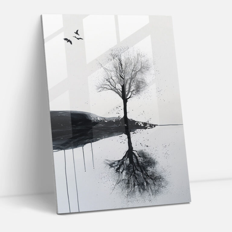 Ashvin Harrison Glass Wall Art: Minimalist Landscape - Ashvin Harrison, Modern Art, Ashvin Harrison, Glass Art