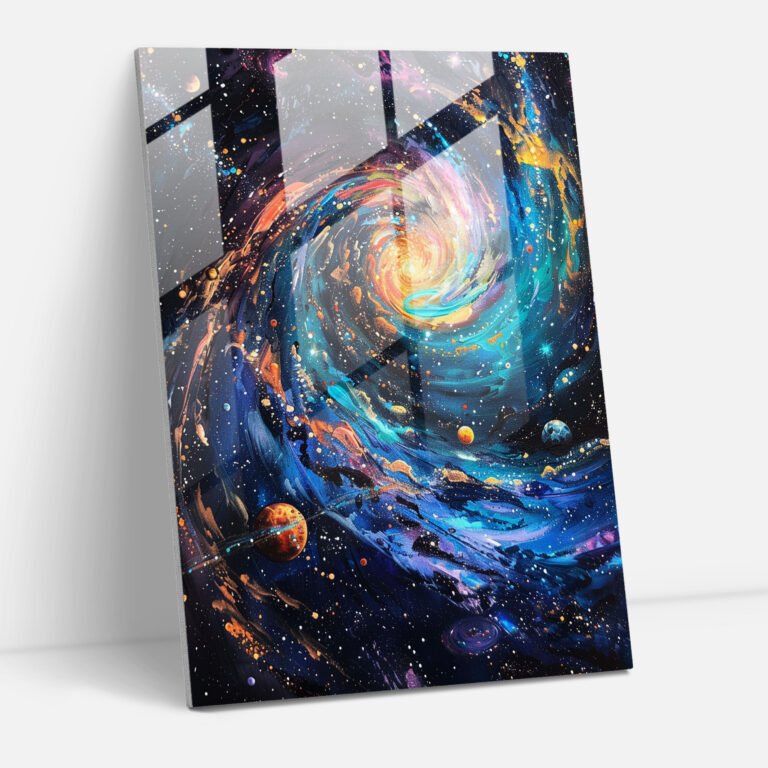Ashvin Harrison Glass Print - Celestial Galaxy - Ashvin Harrison, Glass Wall Art, Modern Art, Ashvin Harrison