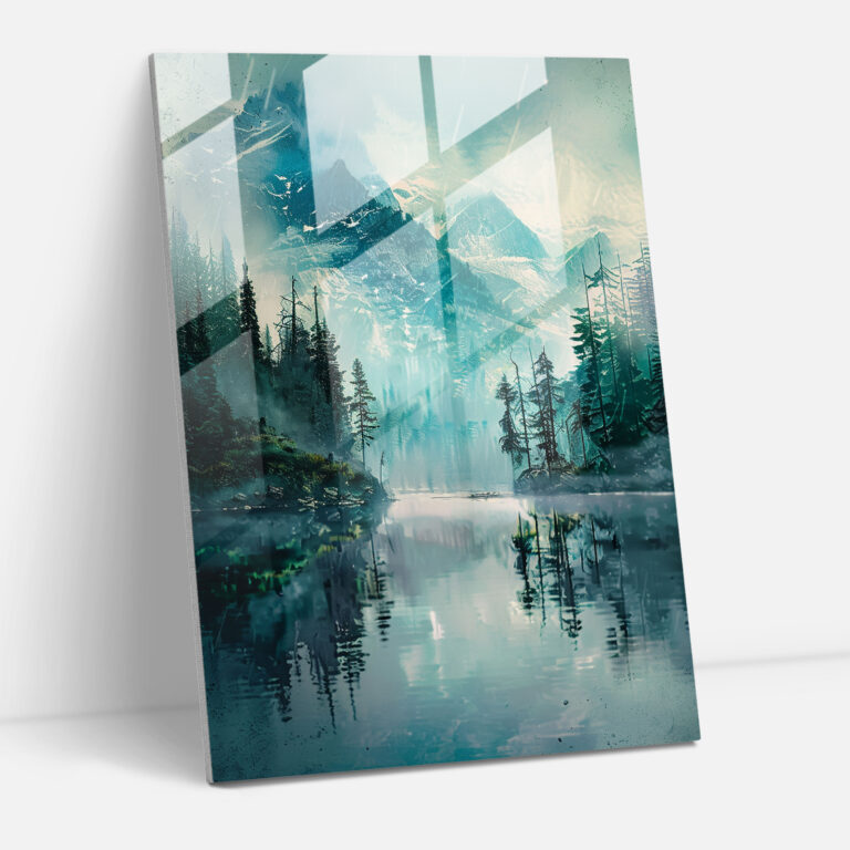 Ashvin Harrison Glass Wall Art: Mountain Landscape Glass Print - Ashvin Harrison, Modern Art, Home Decoration, Mountain Landscape