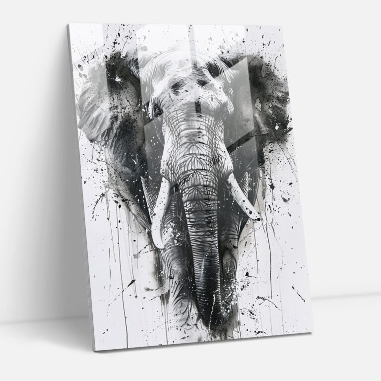 Ashvin Harrison Glass Wall Art: Elephant Portrait Glass Print - Ashvin Harrison, Home Decoration, Wall Decoration, Glass Print