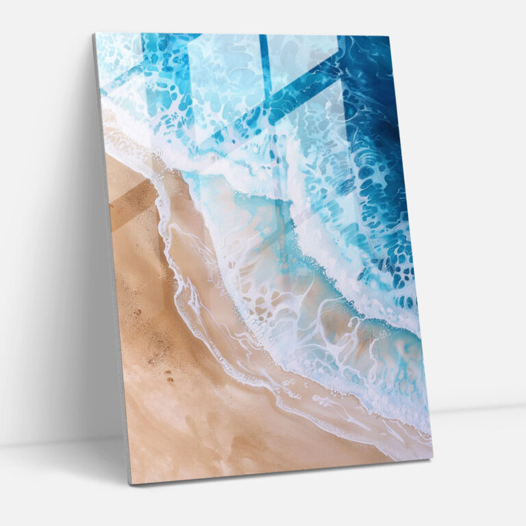 Ashvin Harrison Glass Wall Art: Beach Landscape Glass Print - Ashvin Harrison, Glass Wall Art, Beach Landscape, Wall Decoration