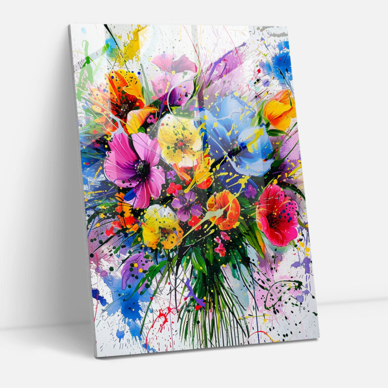 Ashvin Harrison Glass Wall Art: Floral Elegance - Ashvin Harrison, Glass Wall Art, Ashvin Harrison, Elegance