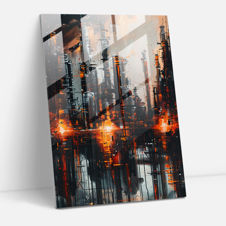 Ashvin Harrison Glass Print - Futuristic Cityscape - Ashvin Harrison, Glass Art, Home Decoration, Ashvin Harrison