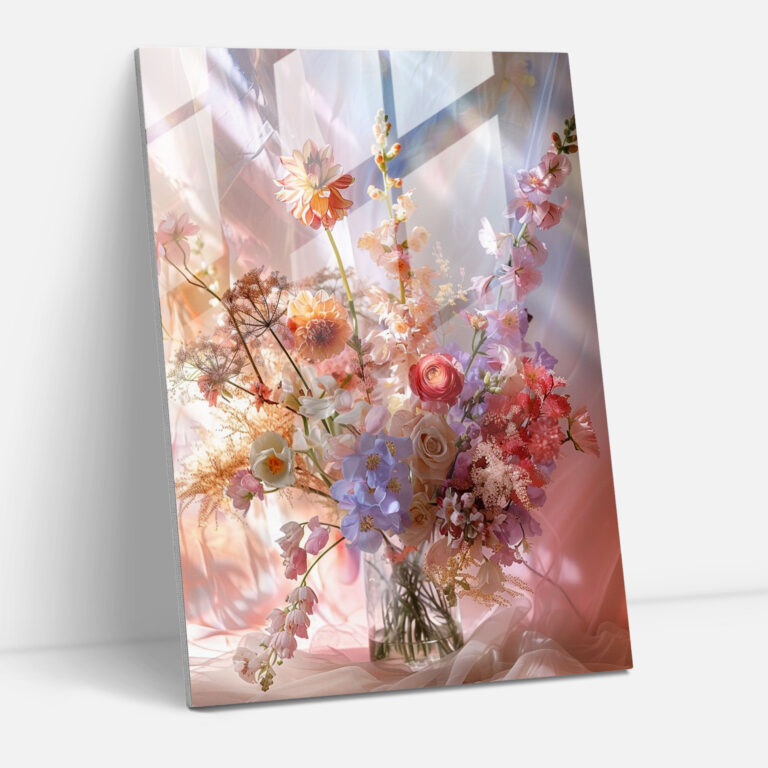 Ashvin Harrison Home Decoration: Colorful Floral Arrangement - Ashvin Harrison, Modern Art, Glass Print, Wall Decoration