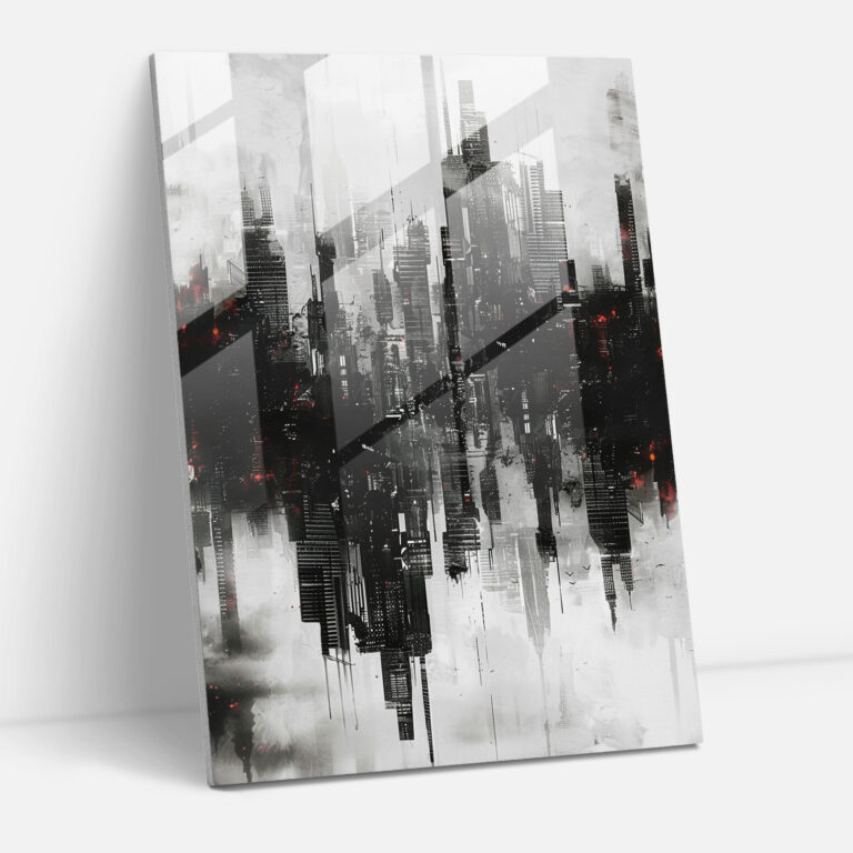 Surreal Cityscape Glass Print In Ashvin Harrison Style - Ashvin Harrison, Modern Art, Ashvin Harrison, Glass Print