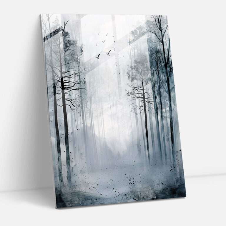 Ashvin Harrison Glass Wall Art - Misty Forest - Ashvin Harrison, Home Decoration, Modern Art, Glass Wall Art