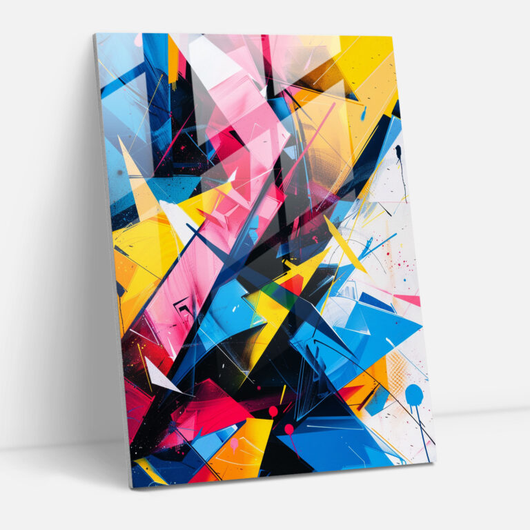 Ashvin Harrison Modern Art Glass Print: Abstract Geometric Shapes - Ashvin Harrison, Wall Decoration, Modern Art, Ashvin Harrison