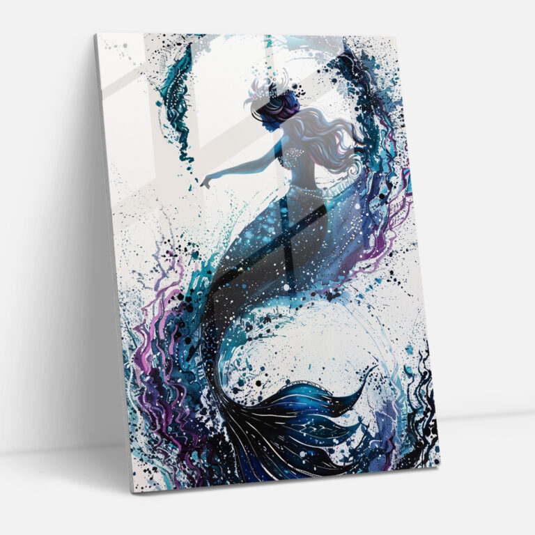 Ashvin Harrison Modern Art Glass Print: Whimsical Mermaids - Ashvin Harrison, Modern Art, Home Decoration, Ashvin Harrison
