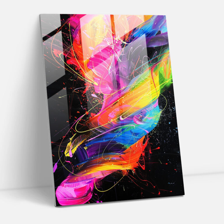 Ashvin Harrison Glass Print - Vibrant Abstract Shapes - Ashvin Harrison, Glass Wall Art, Glass Print, Modern Art