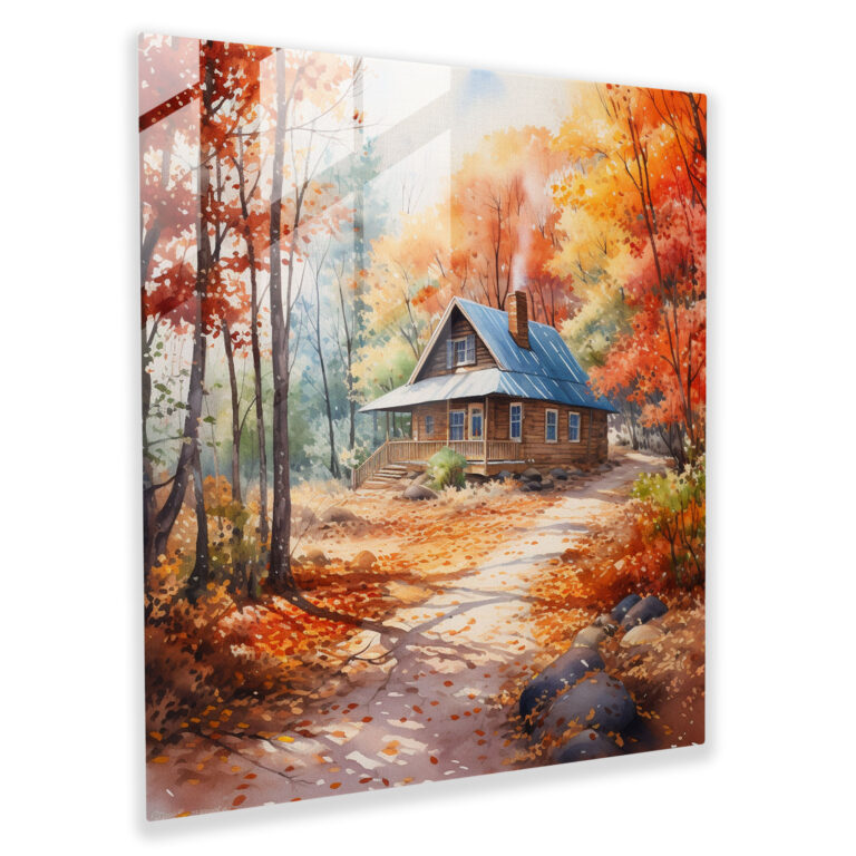 Autumn Woods Glass Print - Autumn, Nature, Glass Print, Glass Art