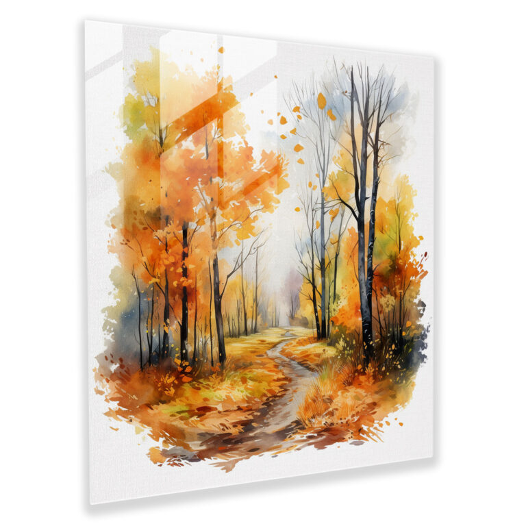 Autumn Forest Glass Print - Autumn, Autumn Forest, Modern Art, Vibrant Leaves