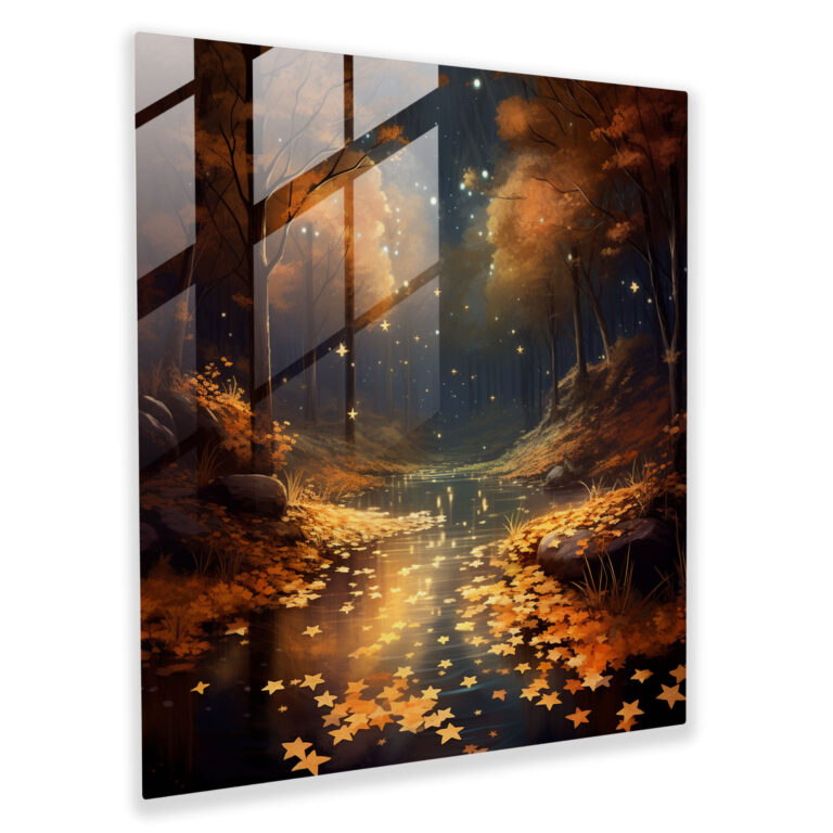 Autumn Whispers Glass Print - Autumn, Glass Wall Art, Wall Decoration, Glass Art