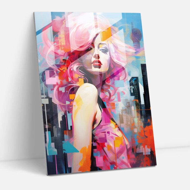 Barbie Glass Print - Futuristic Cityscape - Barbie, Wall Decoration, Cityscape, Glass Wall Art