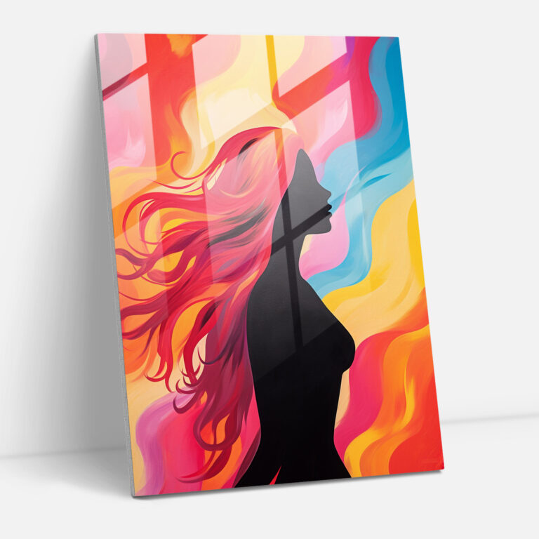 Colorful Barbie Glass Wall Art - Barbie, Silhouette, Barbie, Glass Art
