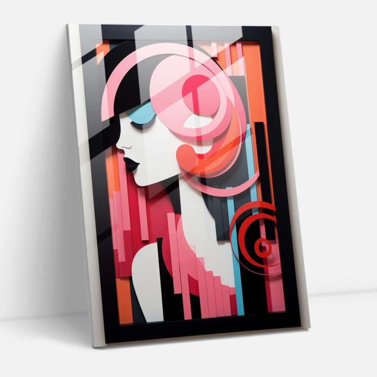 Geometric Barbie Glass Print - Barbie, Patterns, Unique Shapes, Silhouette