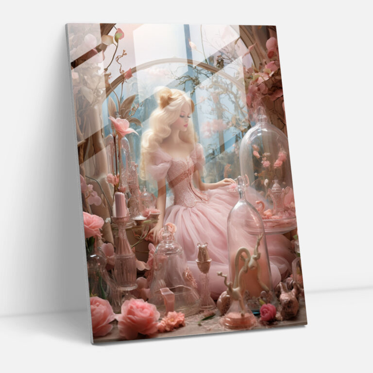 Whimsical Barbie Glass Print - Barbie, Barbie, Glass Wall Art, Wall Decoration