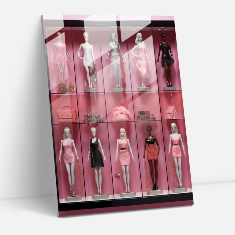 Chic Barbie Glass Wall Art - Barbie, Modern Art, Stylish Composition, Trendy