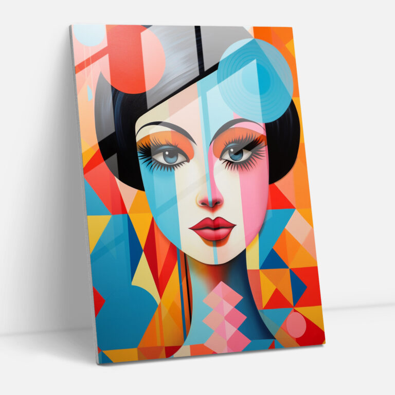 Barbie Glass Print - Barbie, Geometric Shapes, Glass Wall Art, Wall Decoration