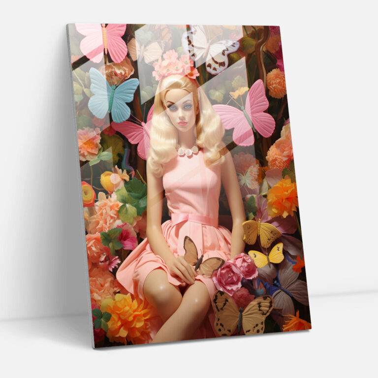 Barbie Garden Glass Print - Barbie, Home Decoration, Glass Print, Barbie