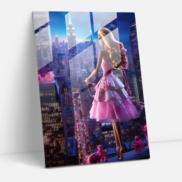 City Barbie Glass Print - Barbie, Lights, Glass Print, Vibrancy
