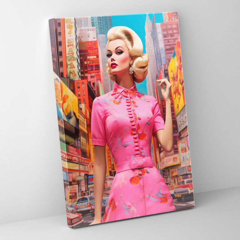 Barbie Retro Pop Art Canvas Print - Barbie, Canvas Wall Art, Glamour, Home Decoration