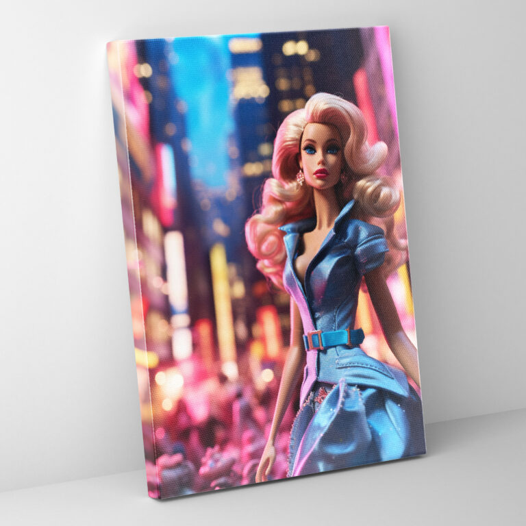 Cityscape Barbie Canvas Print - Barbie, Canvas, Wall Art, Canvas Print