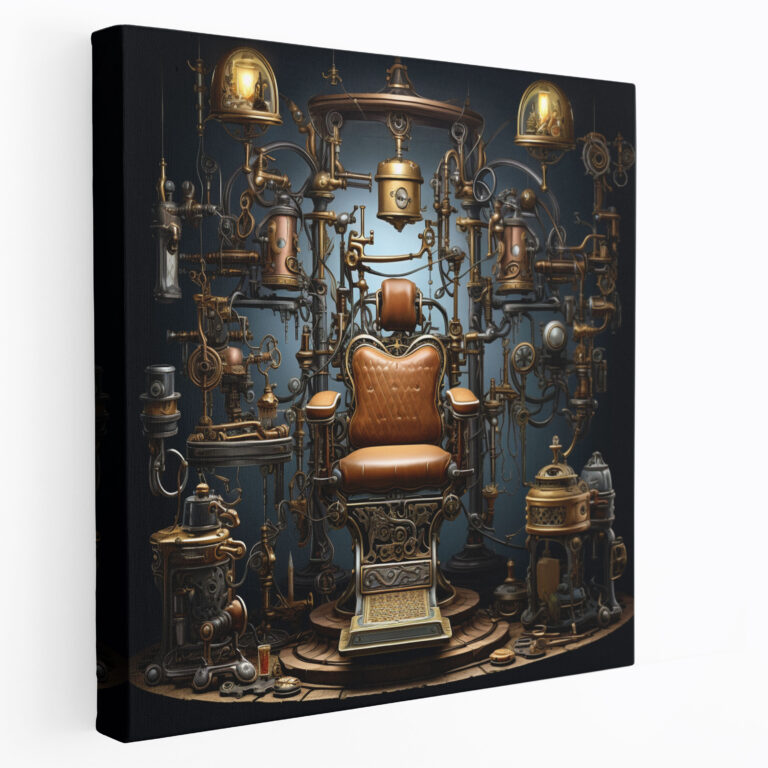 Steampunk Barber Canvas Print - Barber, Canvas Wall Art, Captivating, Barber