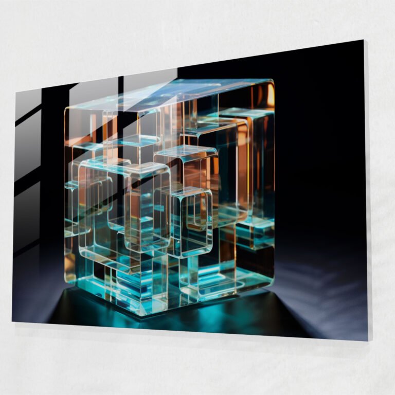 Blockchain Glass Art - Blockchain, Technology, Glass Wall Art, Blockchain