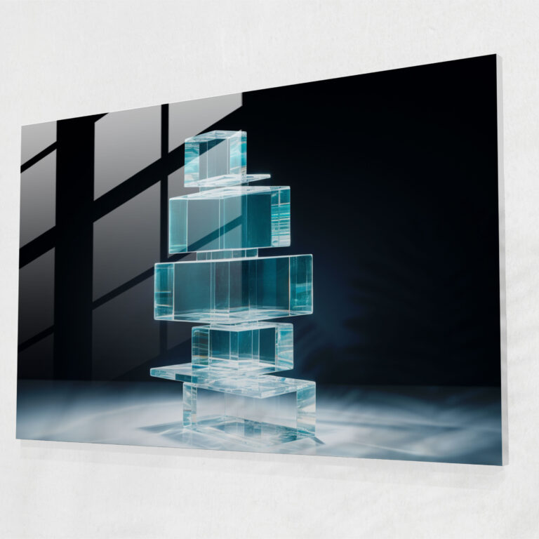 Blockchain Glass Art - Blockchain, Sleek Design, Glass Wall Art, Home Decoration