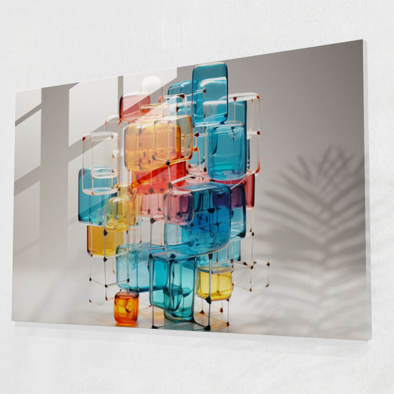 Blockchain Glass Art - Blockchain, Wall Decoration, Glass Print, Glass Art